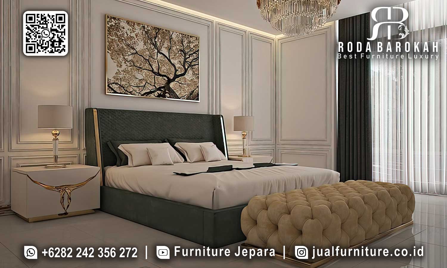 Tempat Tidur Mewah Modern Amalfi Tampilan Prestisius STT-581