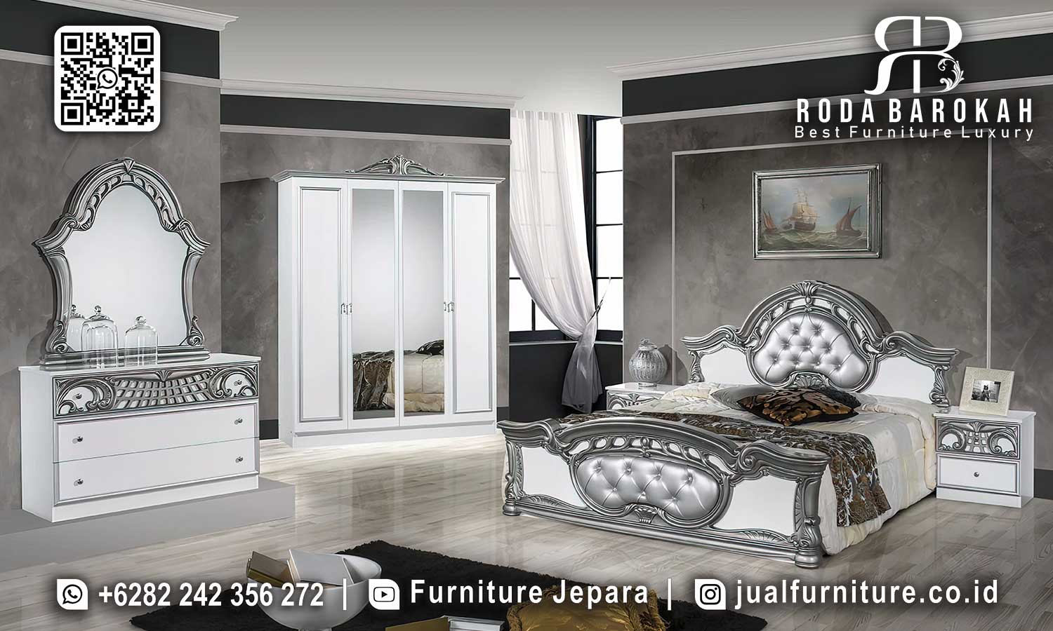 Tempat Tidur Mewah Terbaru Capri Motif Klasik STT-574