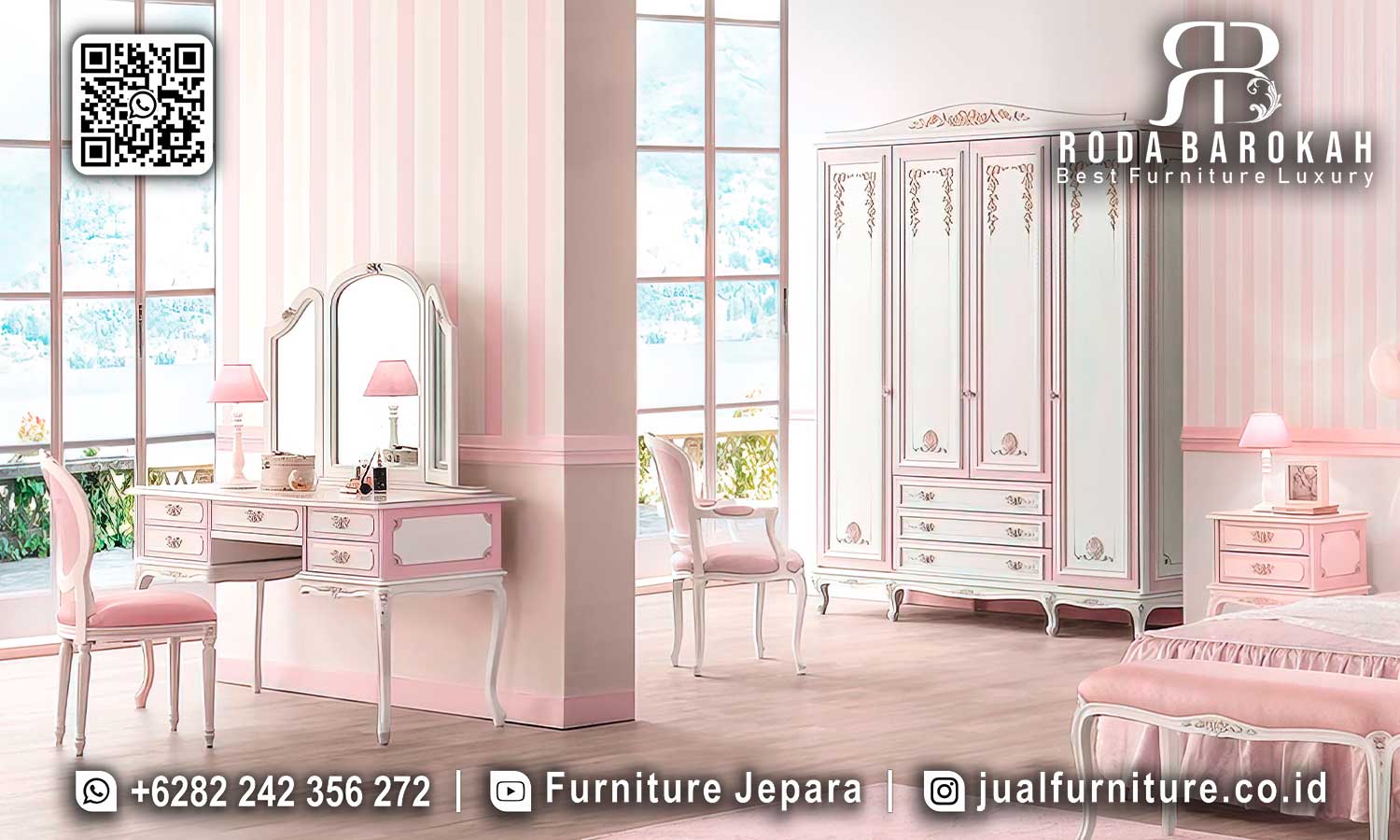 Tempat Tidur Pinky Mewah Palazzo Kesan Antik STT-571