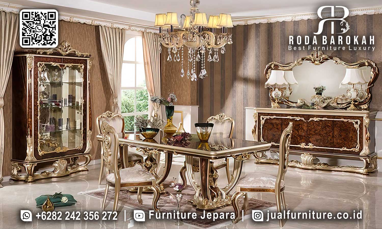 Jual Meja Makan Mewah Tudor Desain Refined SMM-716