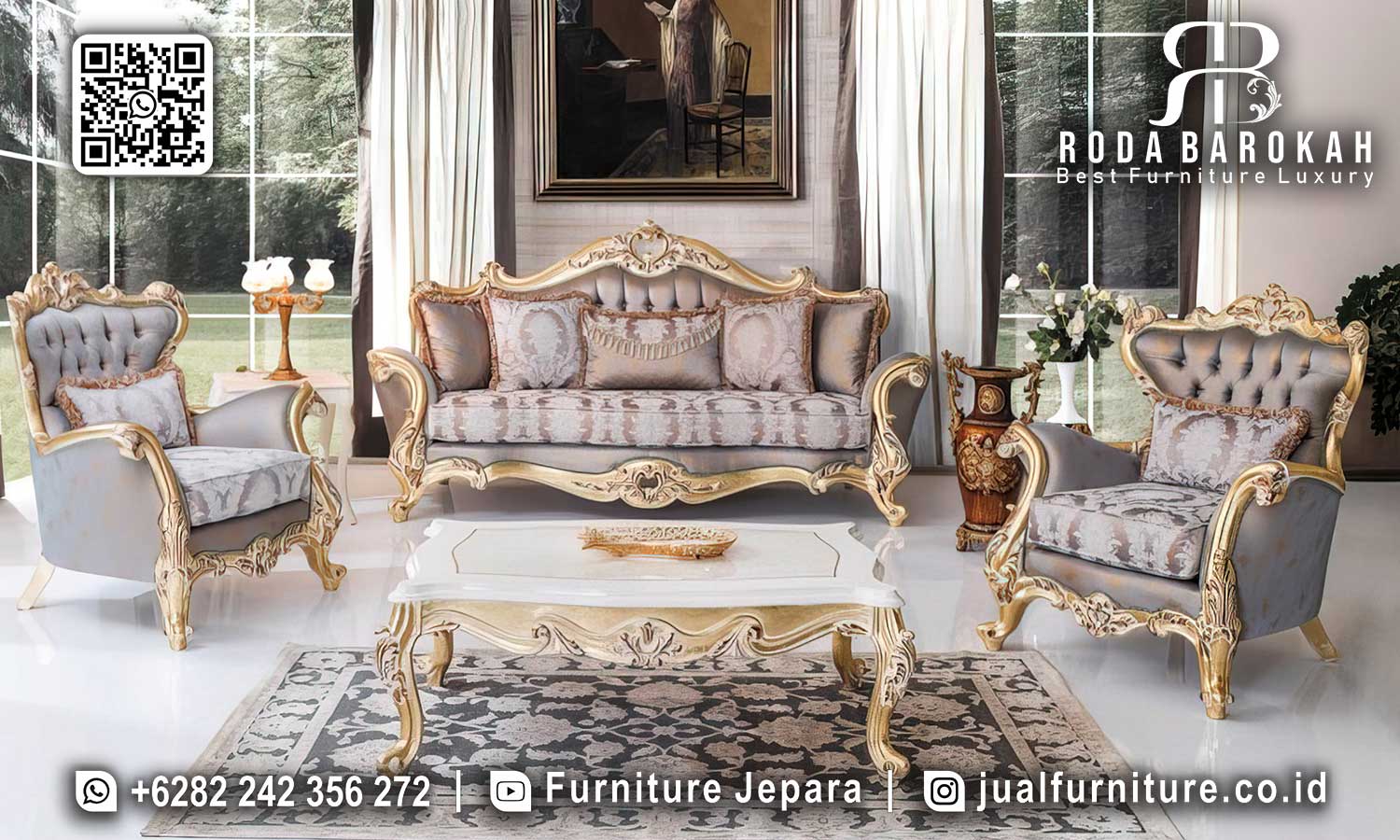 Jual Sofa Sultan Mewah Padova Ukiran Halus STM-988