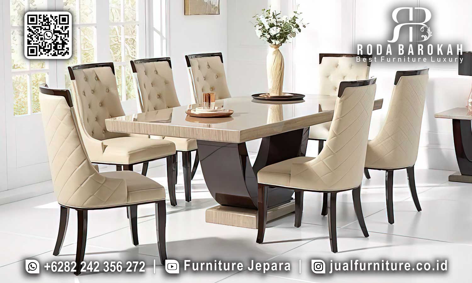 Meja Makan Jati Klasik Castello Nuansa Timeless SMM-679