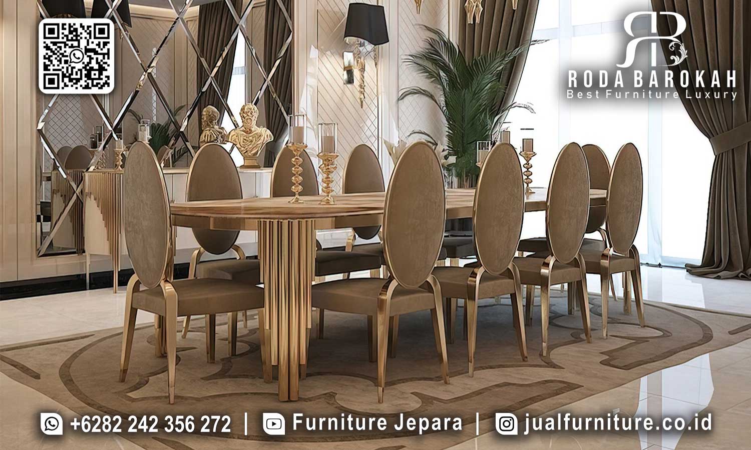 Meja Makan Stainless Terbaru Ferrara Kesan Elegan SMM-720