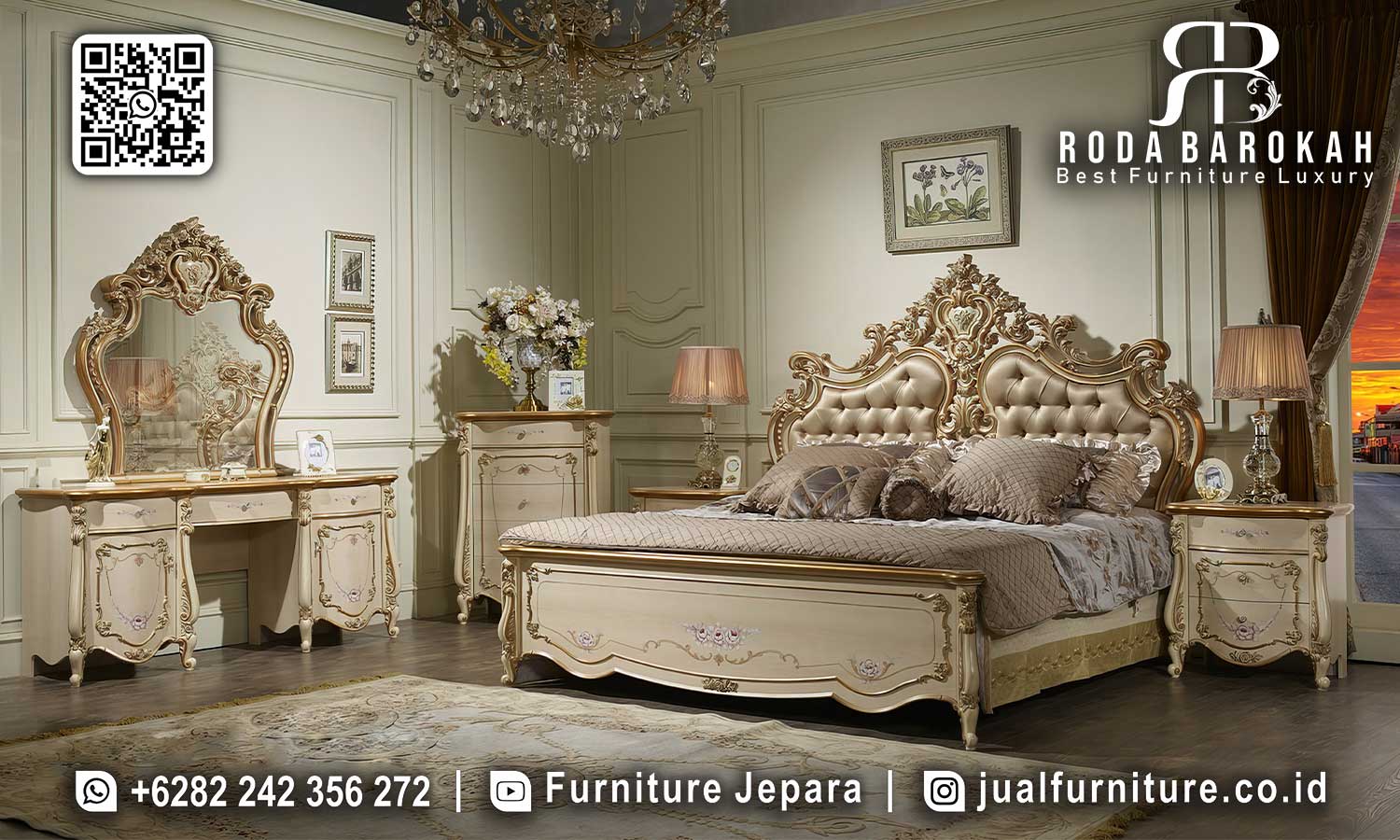 Model Set Kamar Tidur Mewah Medici Kualitas Pengerjaan STT-557