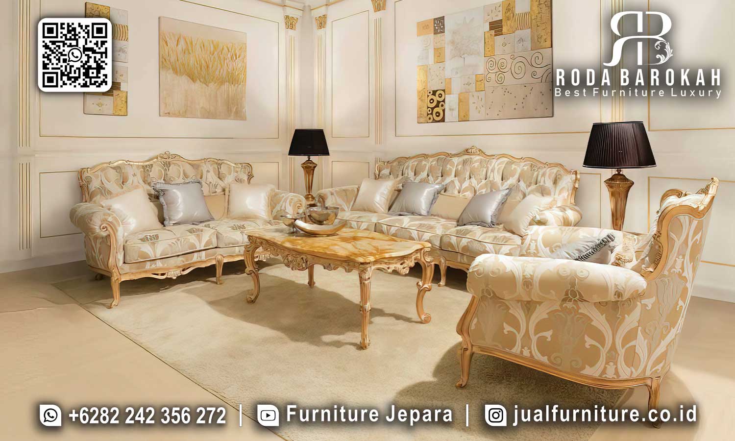 Model Sofa Tamu Mewah Amalfi Sentuhan Antik STM-938