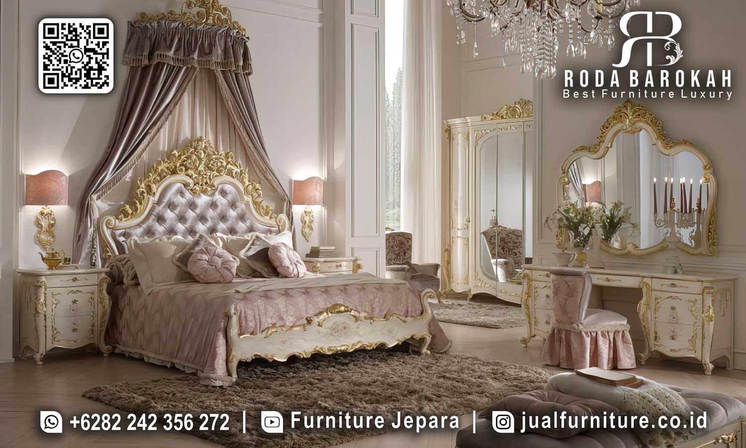 Ciptakan kamar impian dengan Tempat Tidur Mewah Klasik Modena dari Kayu Jati. Dapatkan sekarang dan nikmati kenyamanan tiada tara!