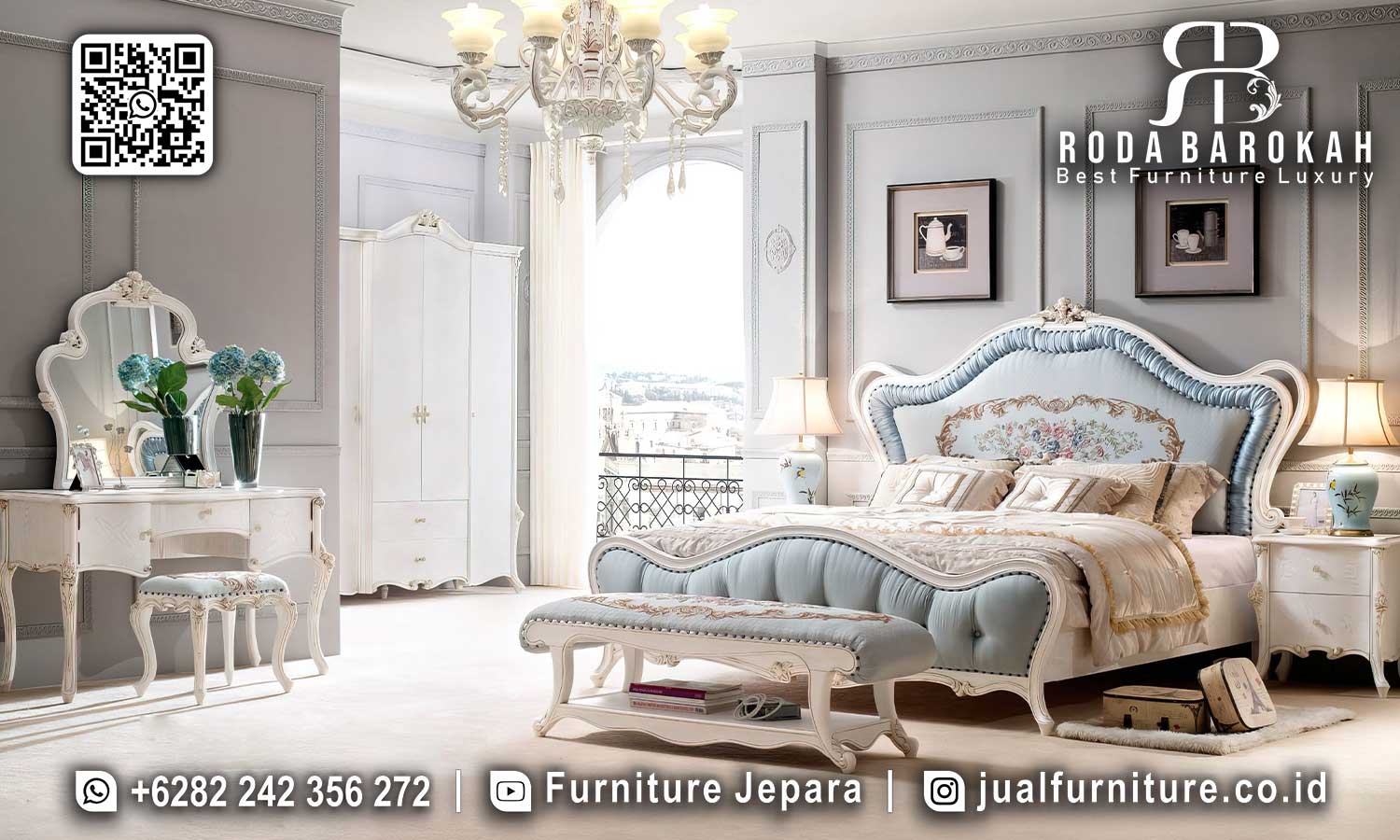 Set Kamar Tidur Klasik Mewah Casablanca Craftsmanship Jepara STT-560