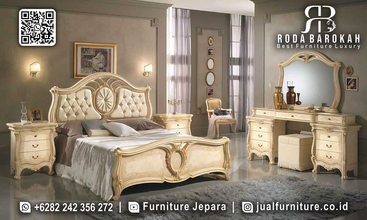 Set Kamar Tidur Mewah Ganesa Sevilla Seniman Jepara STT-570