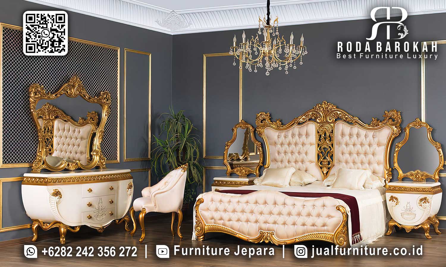 Set Kamar Tidur Mewah Royal Verona Produk Bergaransi STT-566