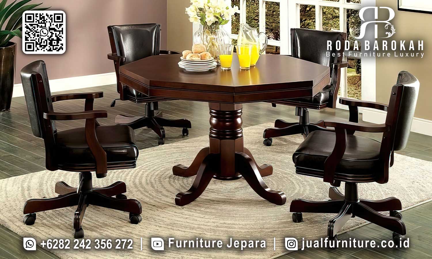 Set Meja Makan Mewah Victoria Desain Refined SMM-675