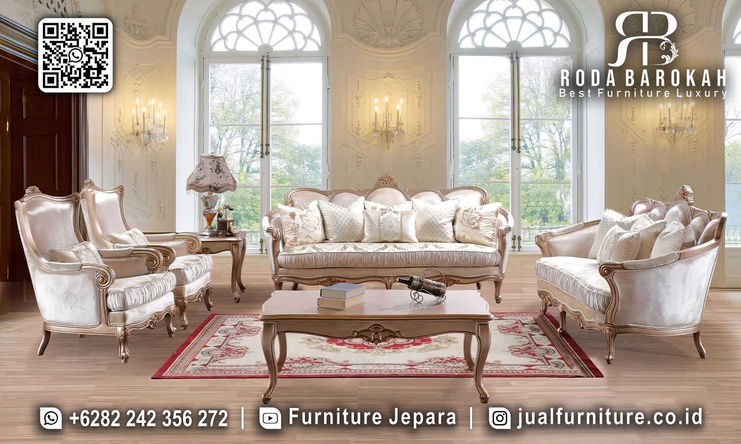 Set Sofa Klasik Mewah Ukir Victoria Motif Klasik STM-973