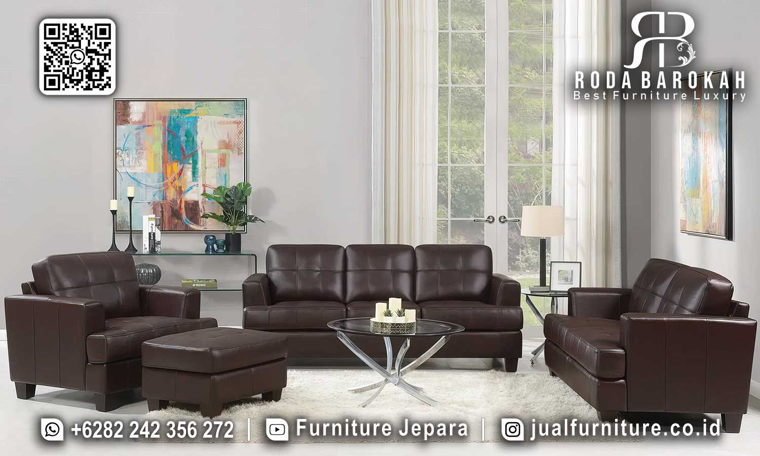Set Sofa Tamu Mewah Kulit Castello Produk Terjamin STM-960