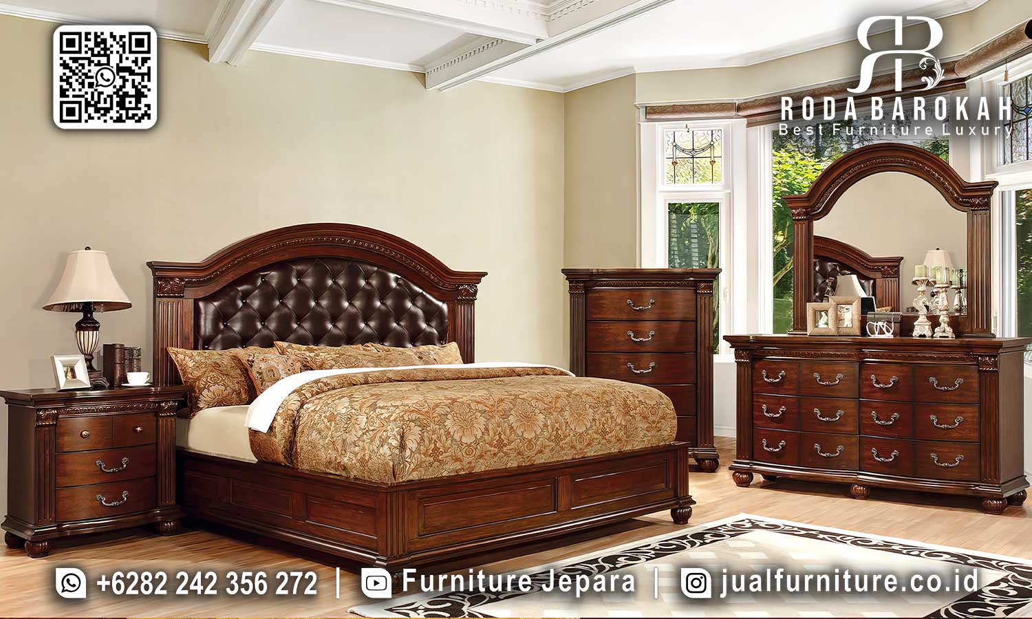 Set Tempat Tidur Jati Mewah Cordoba Anti Lembab STT-530