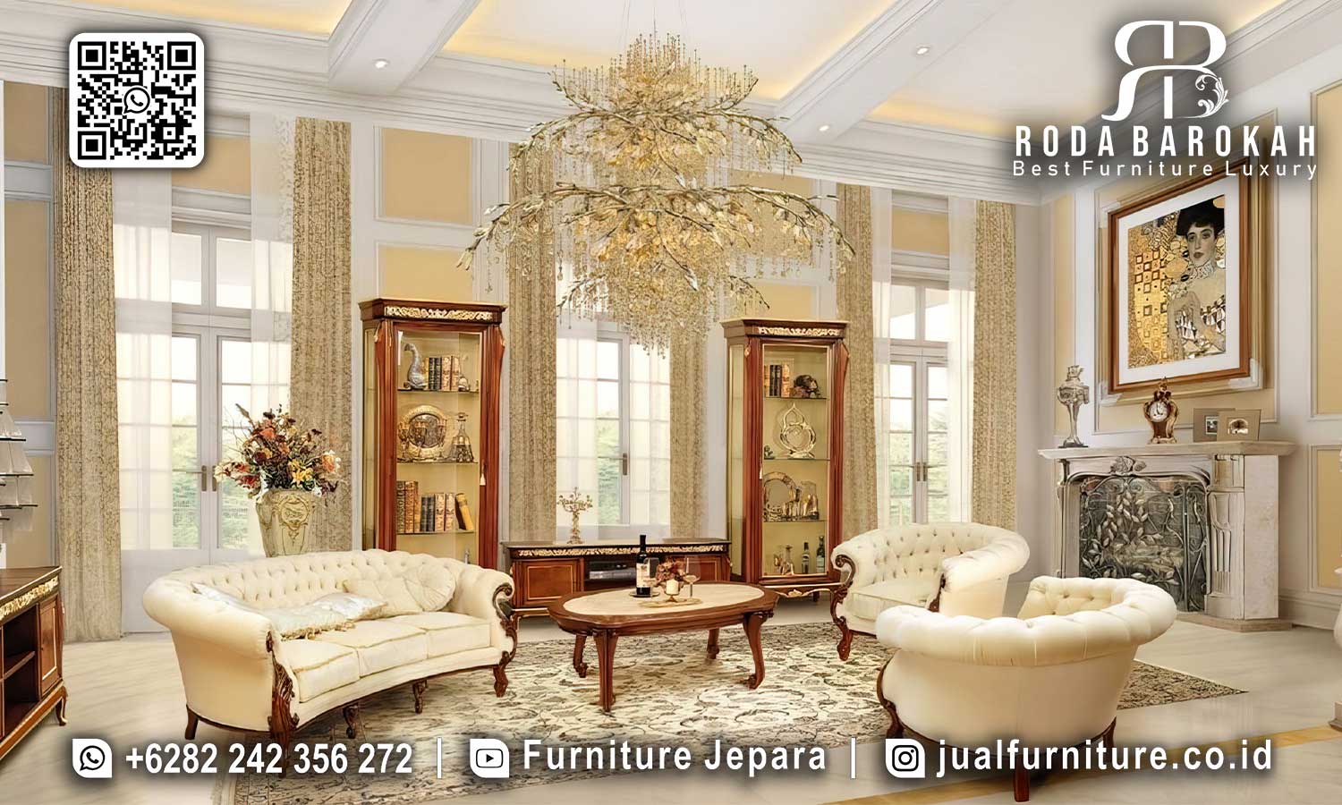Sofa Tamu Mewah Jati Natural Casablanca Kokoh Kuat STM-947