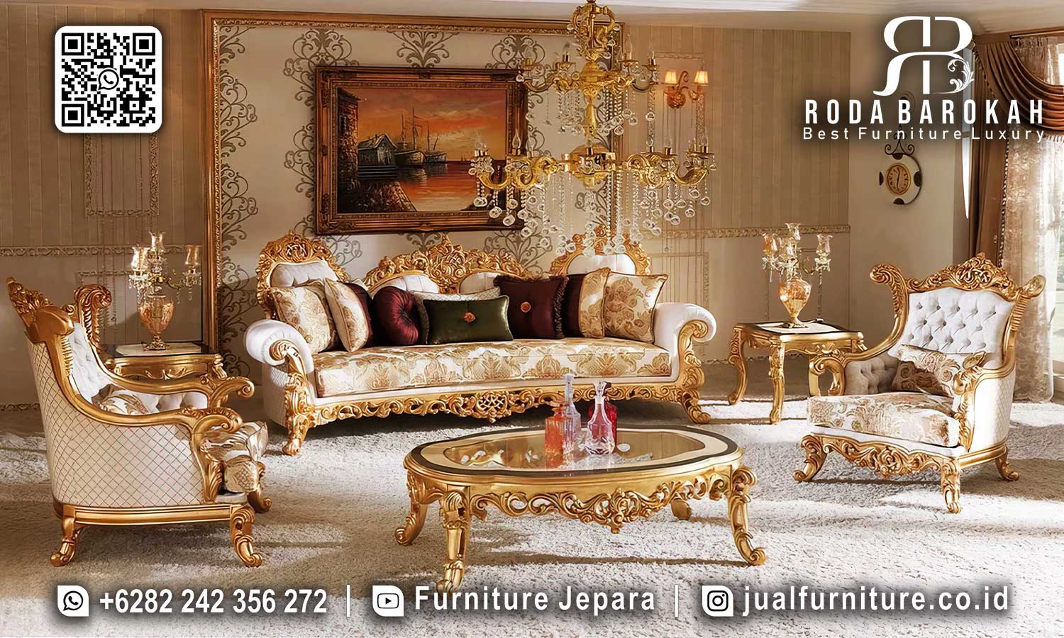 Sofa Tamu Mewah Klasik Classico Kesan Elegan STM-948