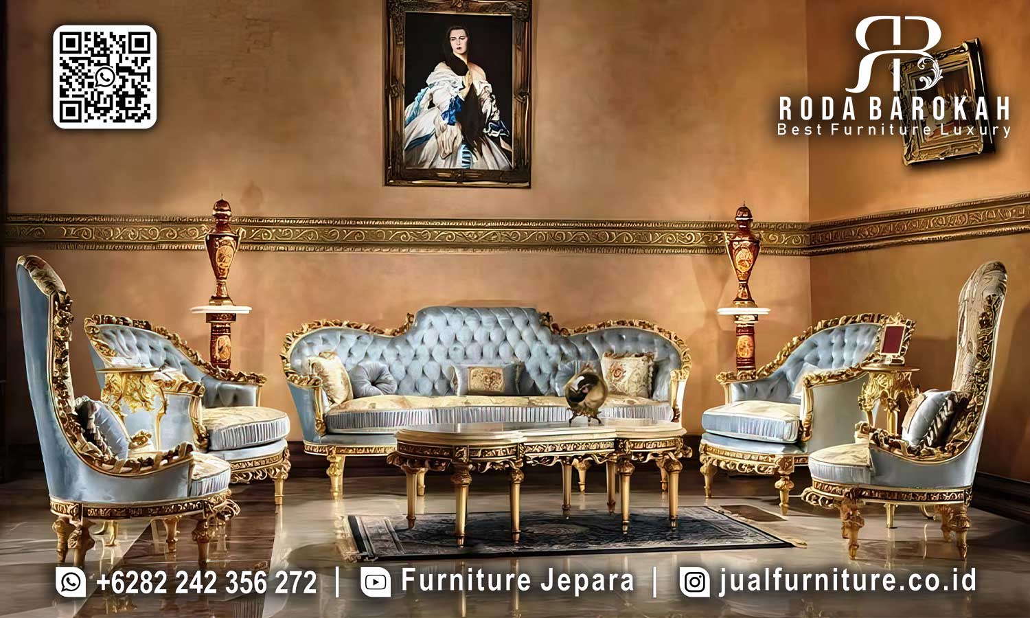 Sofa Tamu Mewah Klasik Mantova Kesan Prestisius STM-945
