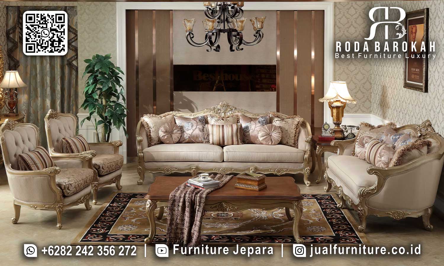 Sofa Tamu Mewah Klasik Versailles Nyaman Digunakan STM-972