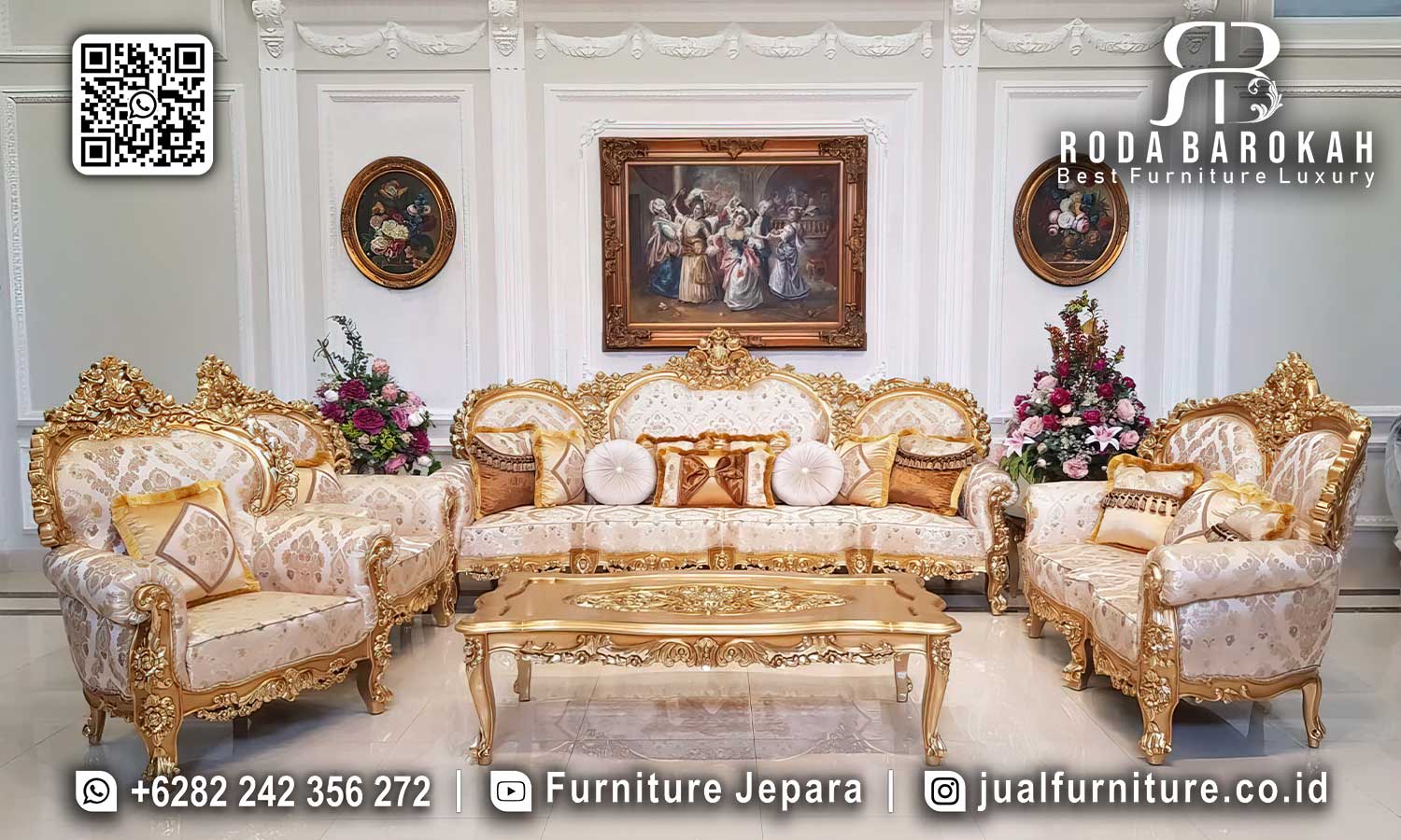 Sofa Tamu Ukir Jepara Mewah Dubrovnik Nuansa Antik STM-976