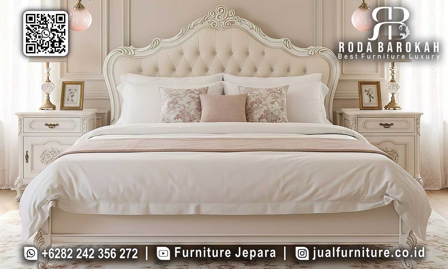 Tempat Tidur Klasik Modern Viennese Ornamen Elegan STT-567