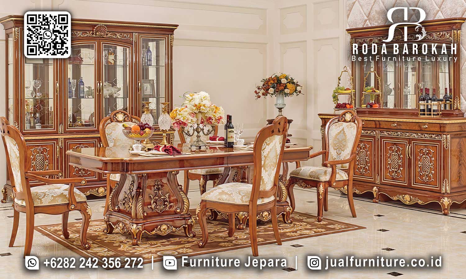 Best Meja Makan Mewah Napoleon Anti Rayap SMM-756