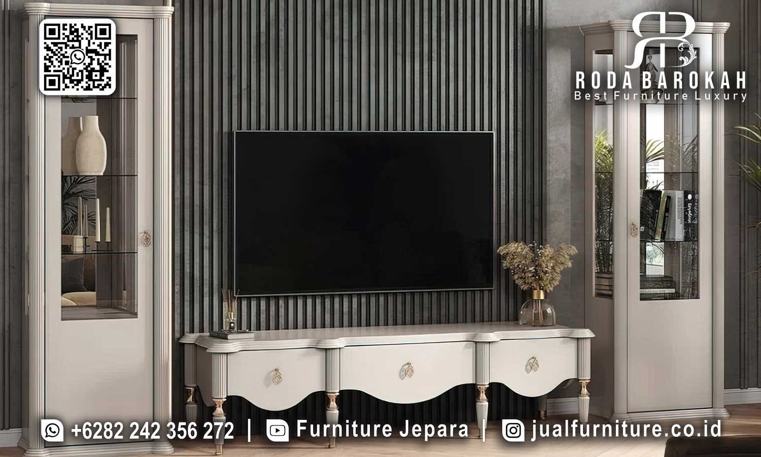 Desain Meja TV Klasik Modern Ukiran Jepara BT-057 1 Desain Meja TV Klasik Modern Ukiran Jepara BT-057