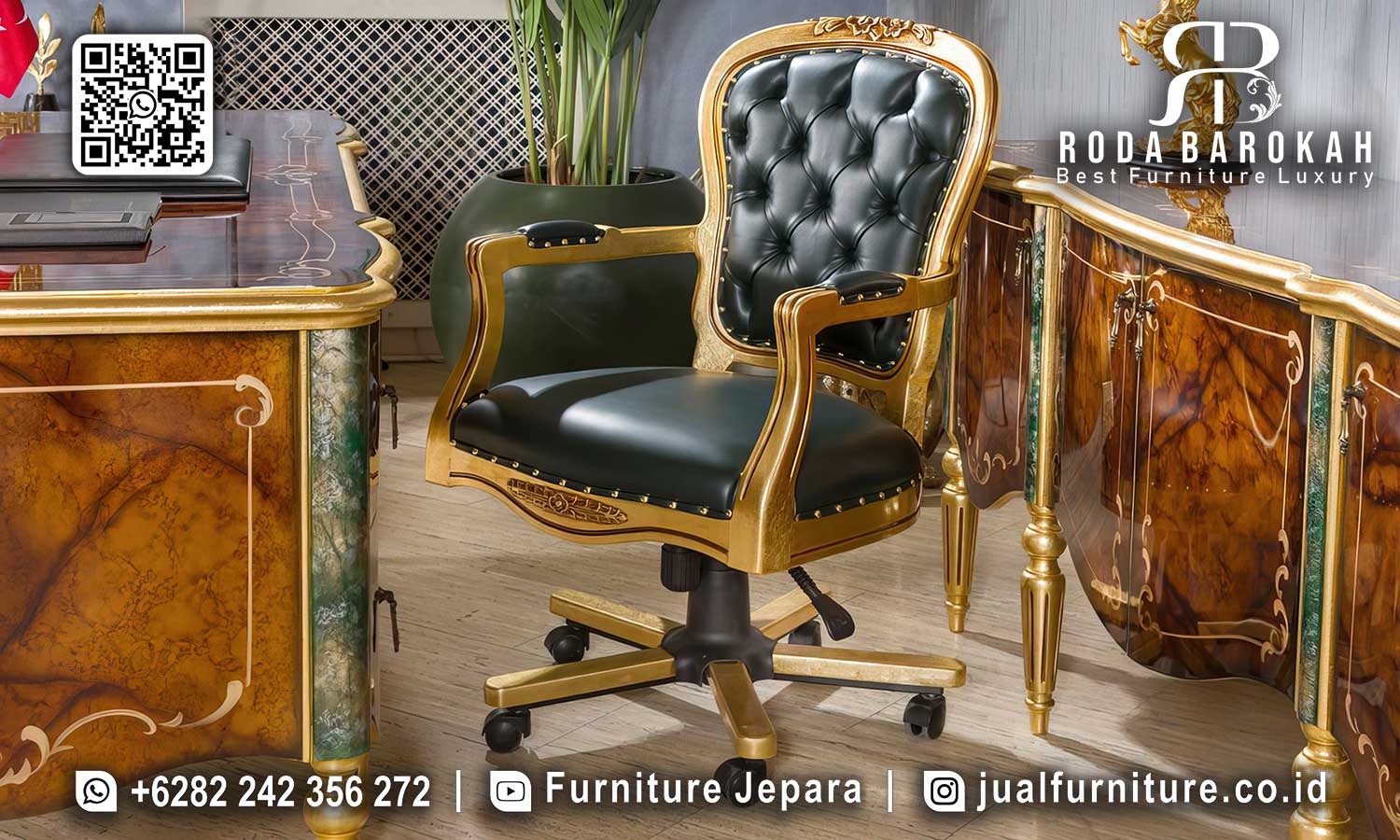 Furniture Meja Kantor Jati Eleganza Desain Eksklusif FK-010