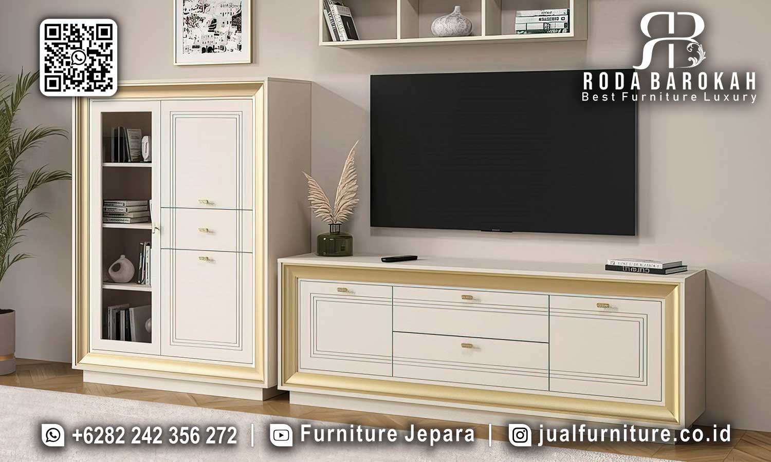 Jual Bufet Tv Minimalis Modern Brescia Ukiran Detail BT-053 2 Jual Bufet Tv Minimalis Modern Brescia Ukiran Detail BT-053