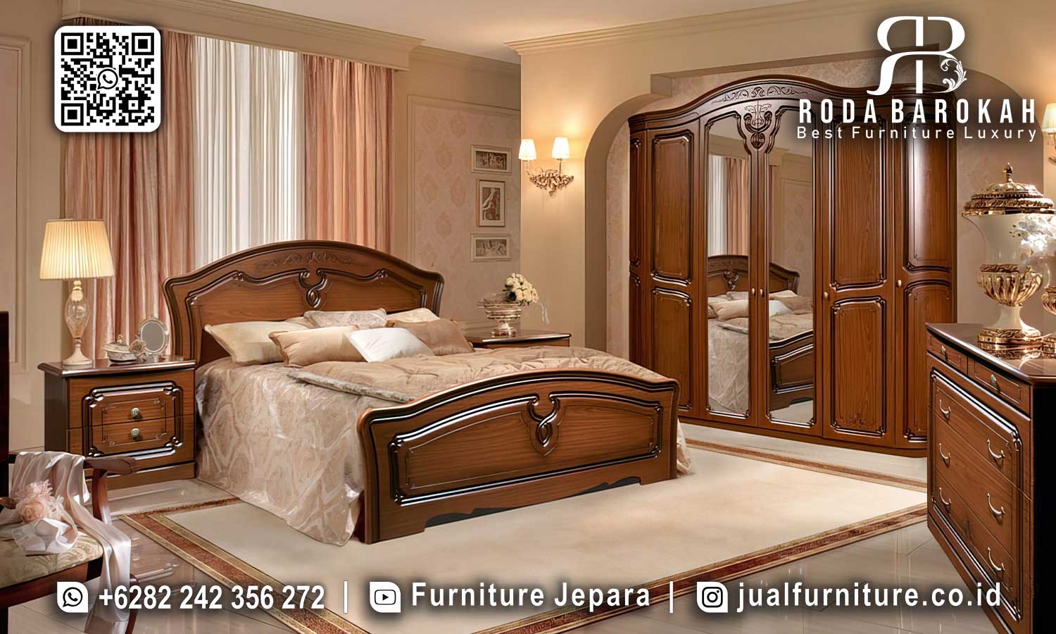 Jual Set Kamar Tidur Jati Grandeur Nuansa Antik STT-604