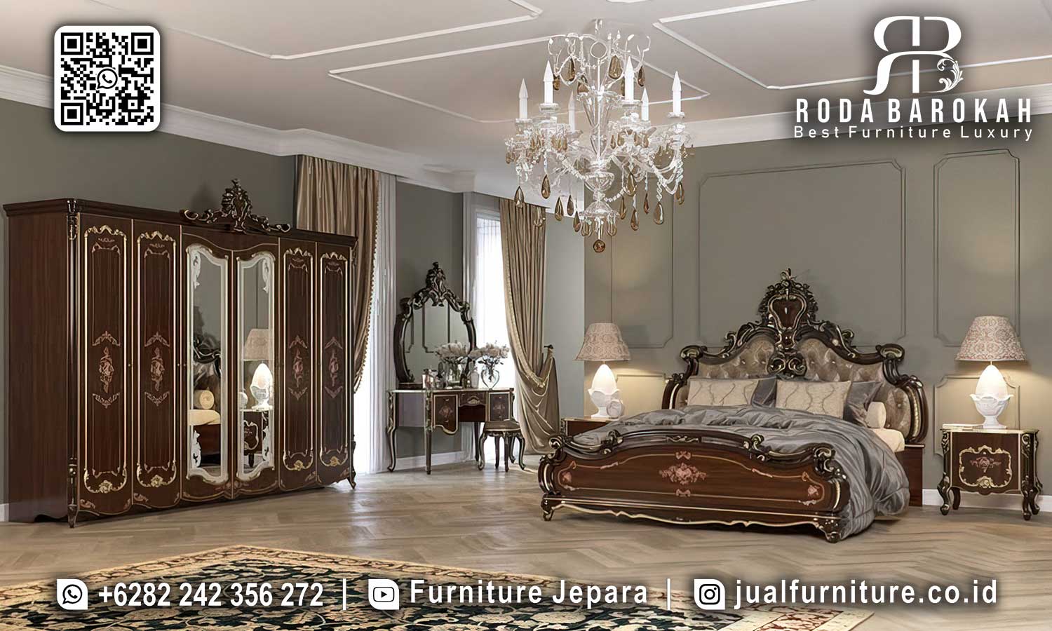 Jual Tempat Tidur Mewah Tuscany Pahatan Artistik STT-598