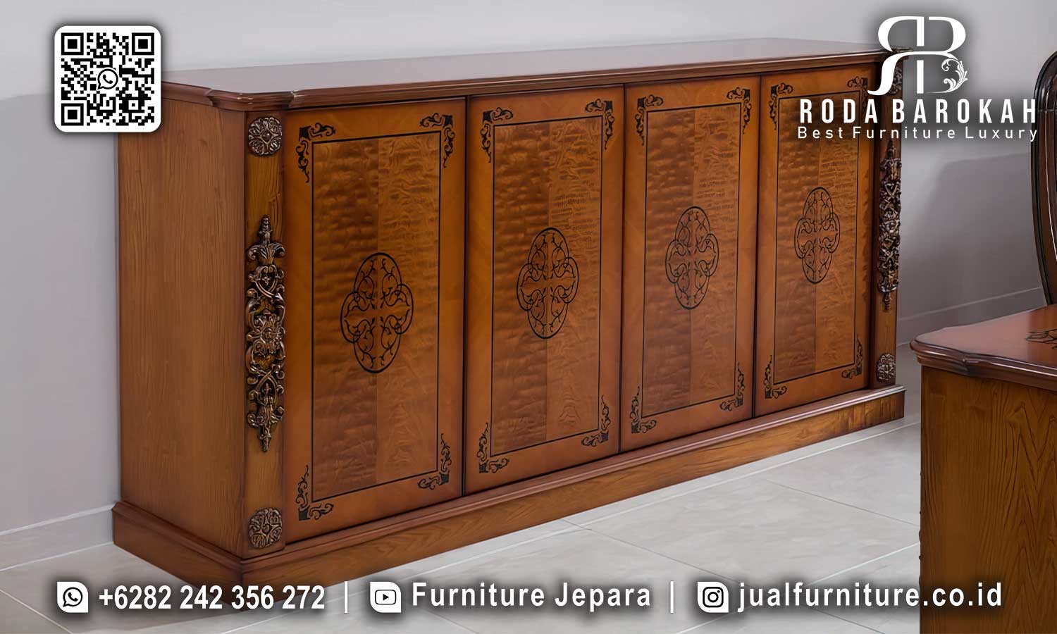 Meja Kantor Jati Jepara Ferrara Anti Lembab FK-018