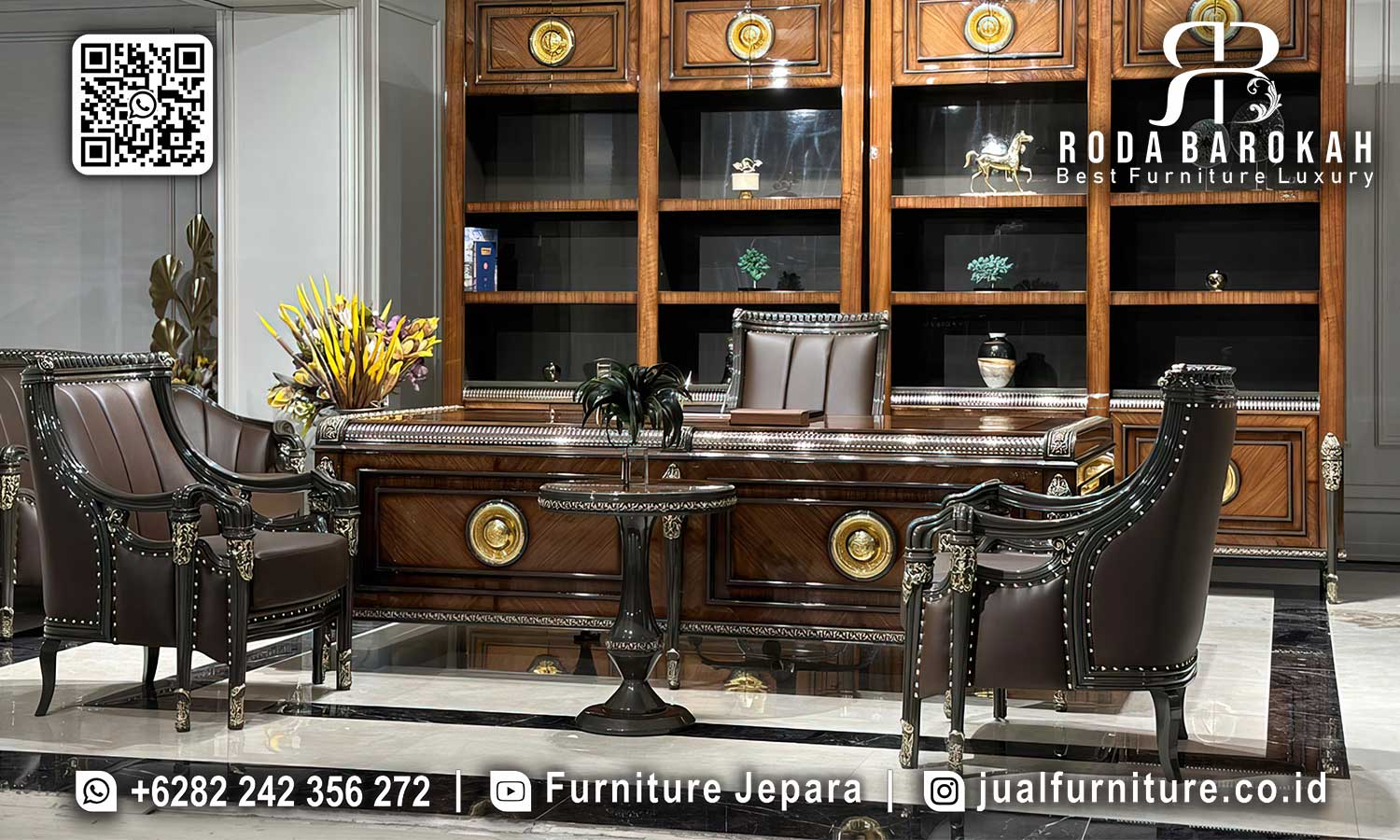 Meja Kantor Jepara Mewah Classico Sentuhan Klasik FK-020 2 Meja Kantor Jepara Mewah Classico Sentuhan Klasik FK-020