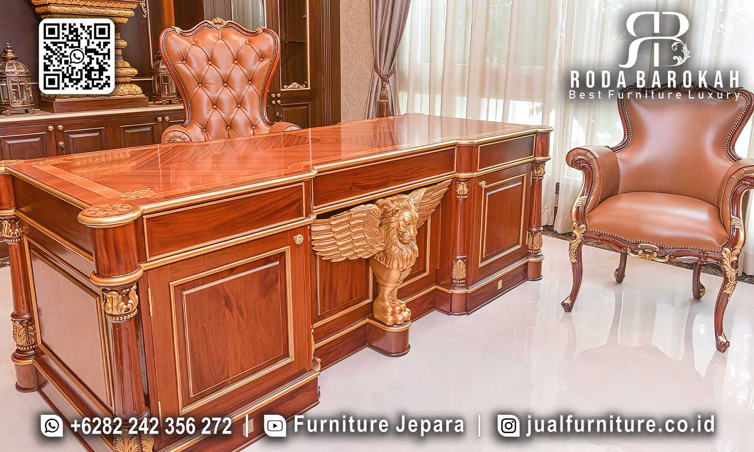 Meja Kantor Mewah Klasik Modena Sentuhan Klasik FK-012
