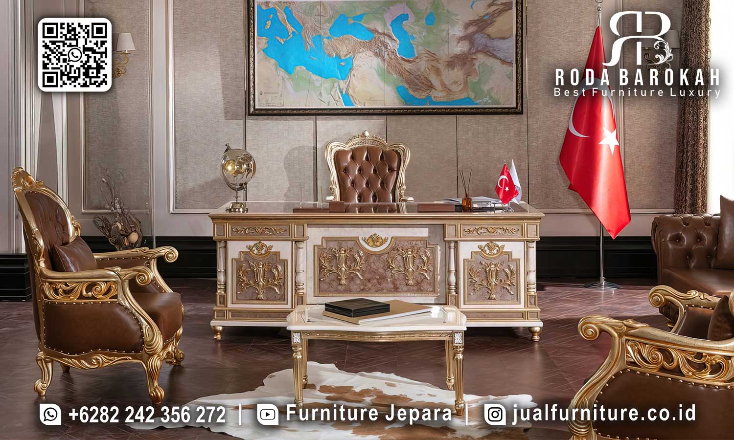 Meja Kantor Mewah Palazzo Kualitas Pengerjaan FK-009