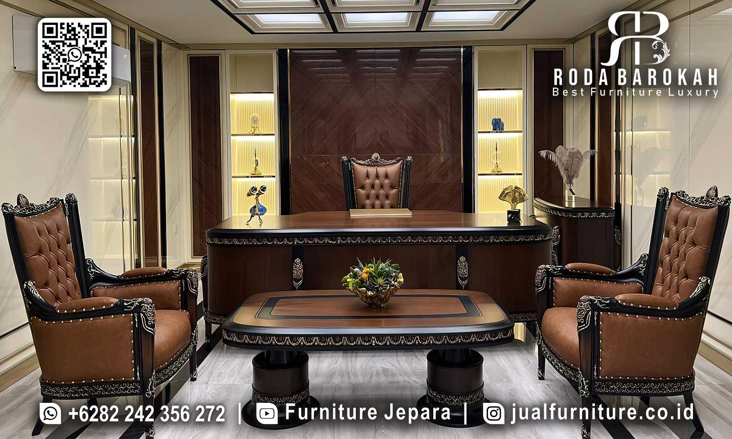 Meja Kantor Mewah Royale Pahatan Detail FK-021 2 Meja Kantor Mewah Royale Pahatan Detail FK-021