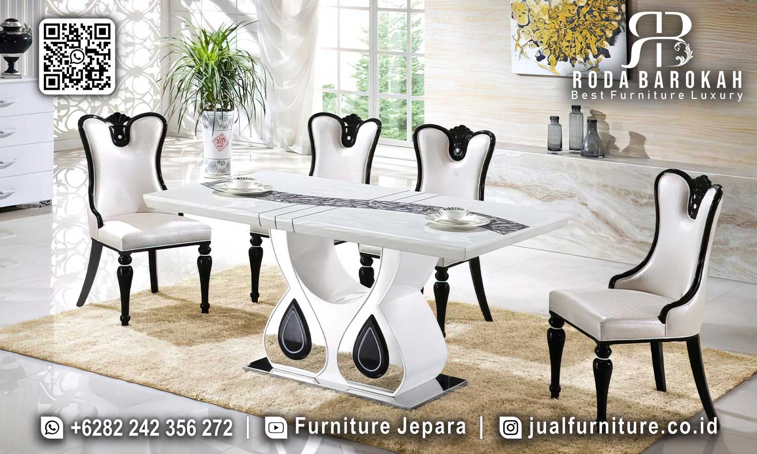 Meja Makan Bundar Mewah Cordoba Nuansa Prestisius SMM-750