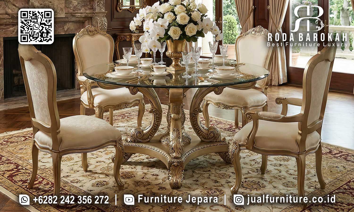 Meja Makan Bundar Mewah Regale Bernuansa Elegan SMM-743