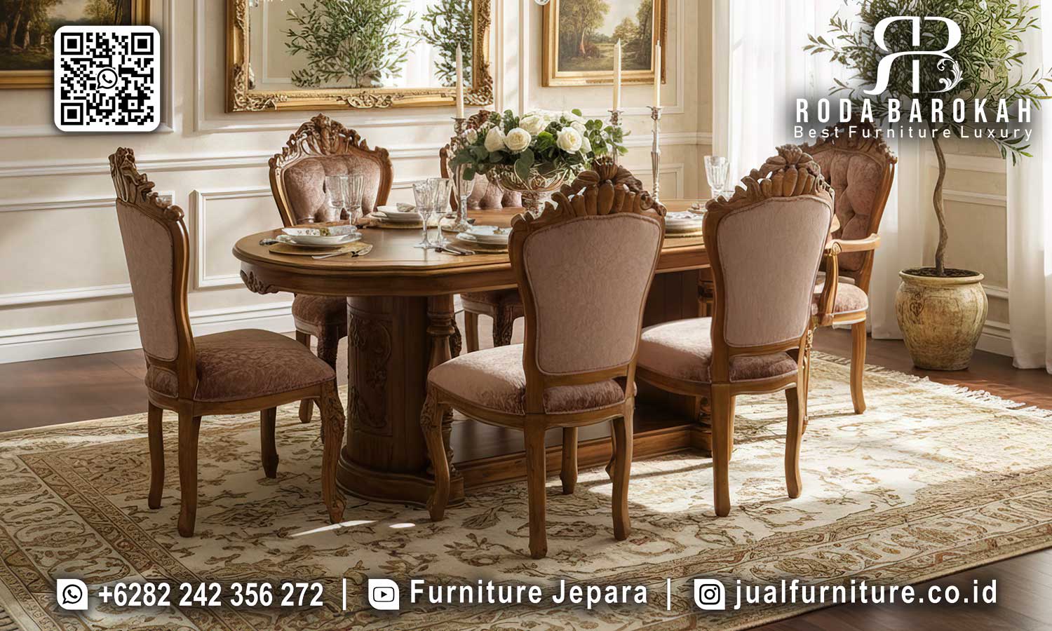 Meja Makan Mewah Bruges Sentuhan Elegan SMM-769