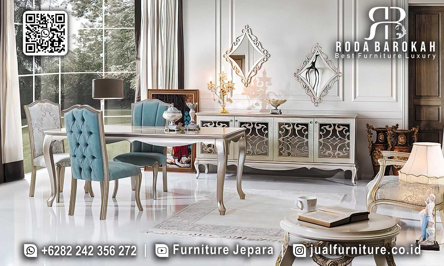 Meja Makan Minimalis Modern Nobile Ukiran Presisi SMM-724