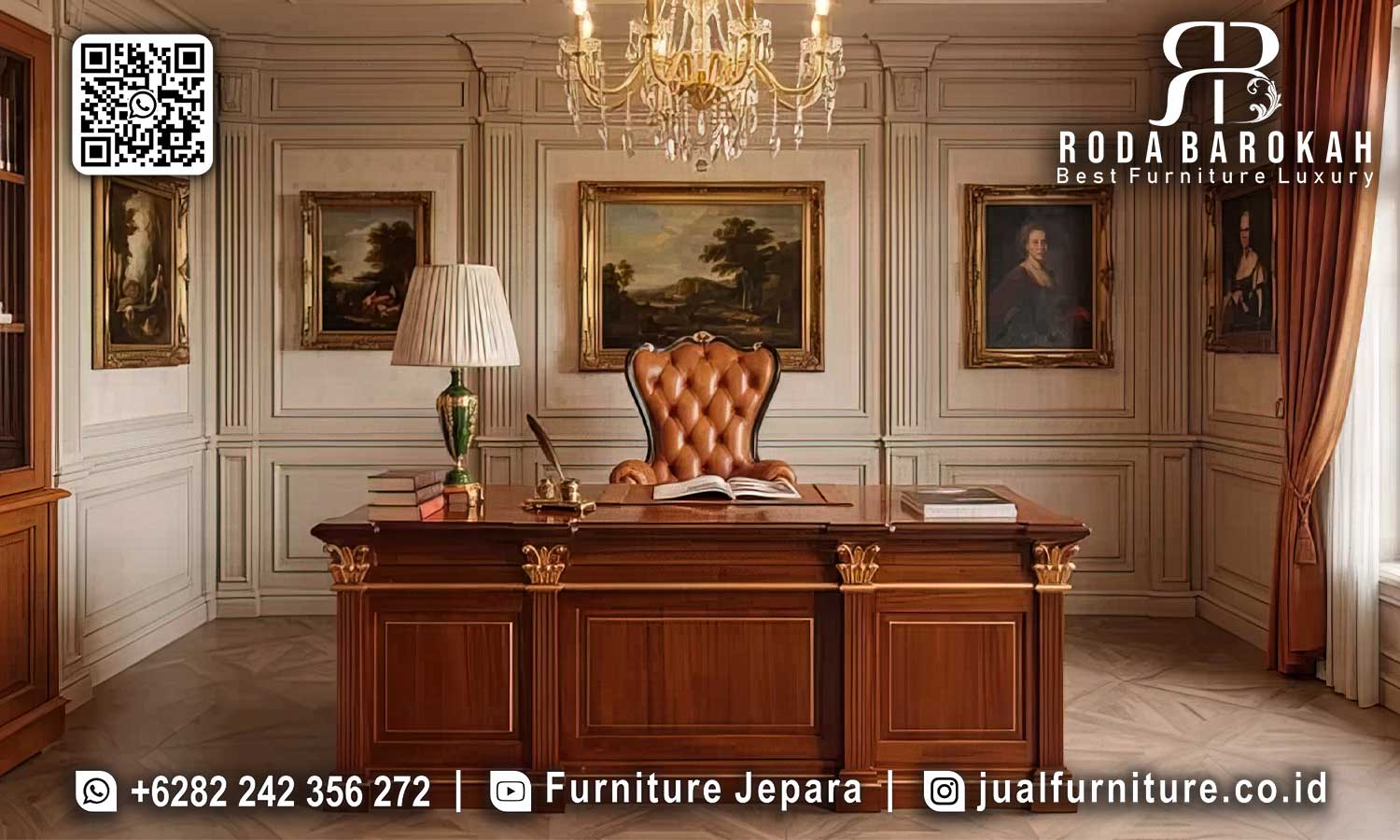 Model Meja Kantor Mewah Jati Maestro Nuansa Prestisius FK-017