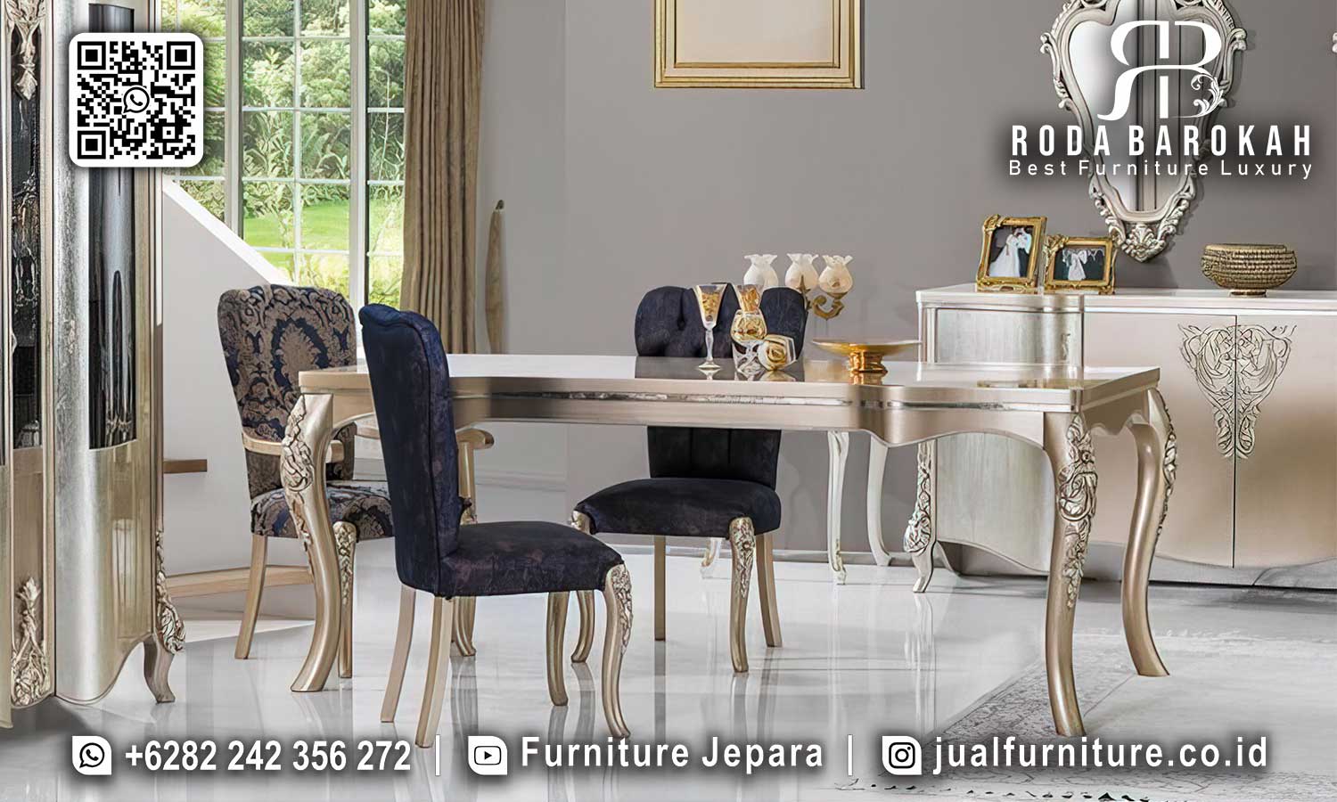 Model Meja Makan Mahoni Mewah Prestige Produk Bergaransi SMM-729