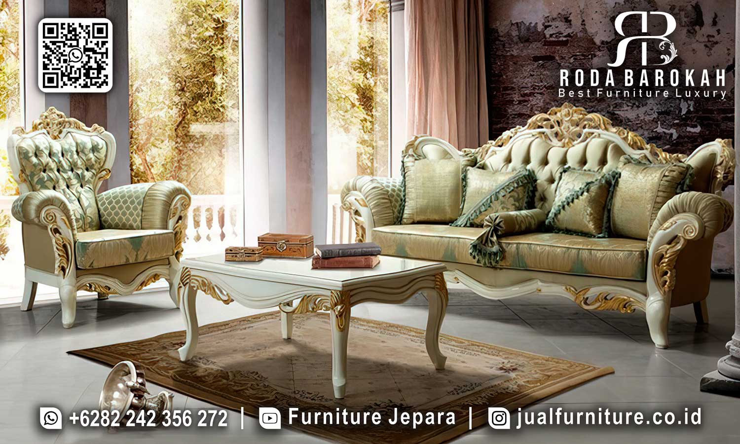 Model Ruang Tamu Sofa Mewah Cordoba Antik Elegan STM-1014
