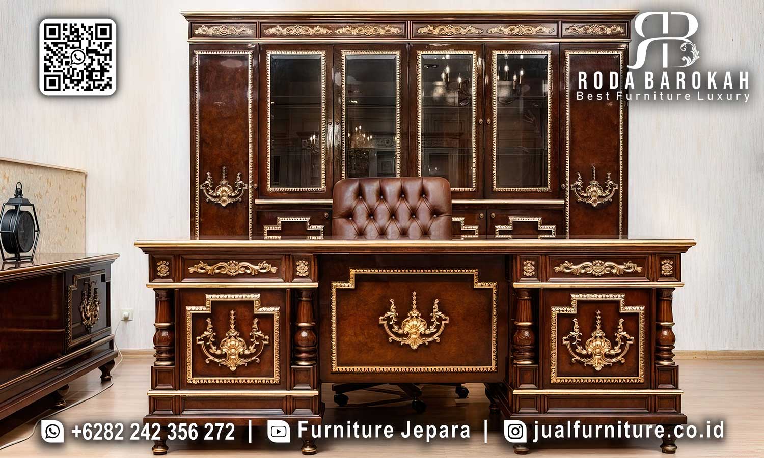 Set Furniture Kantor Mewah Cordoba Nuansa Antik FK-007