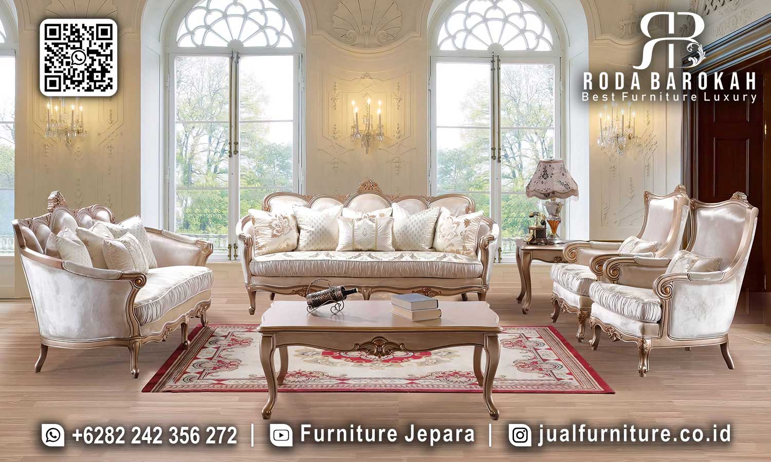 Set Kursi Tamu Mewah Klasik Positano Furnitur Jepara STM-1026