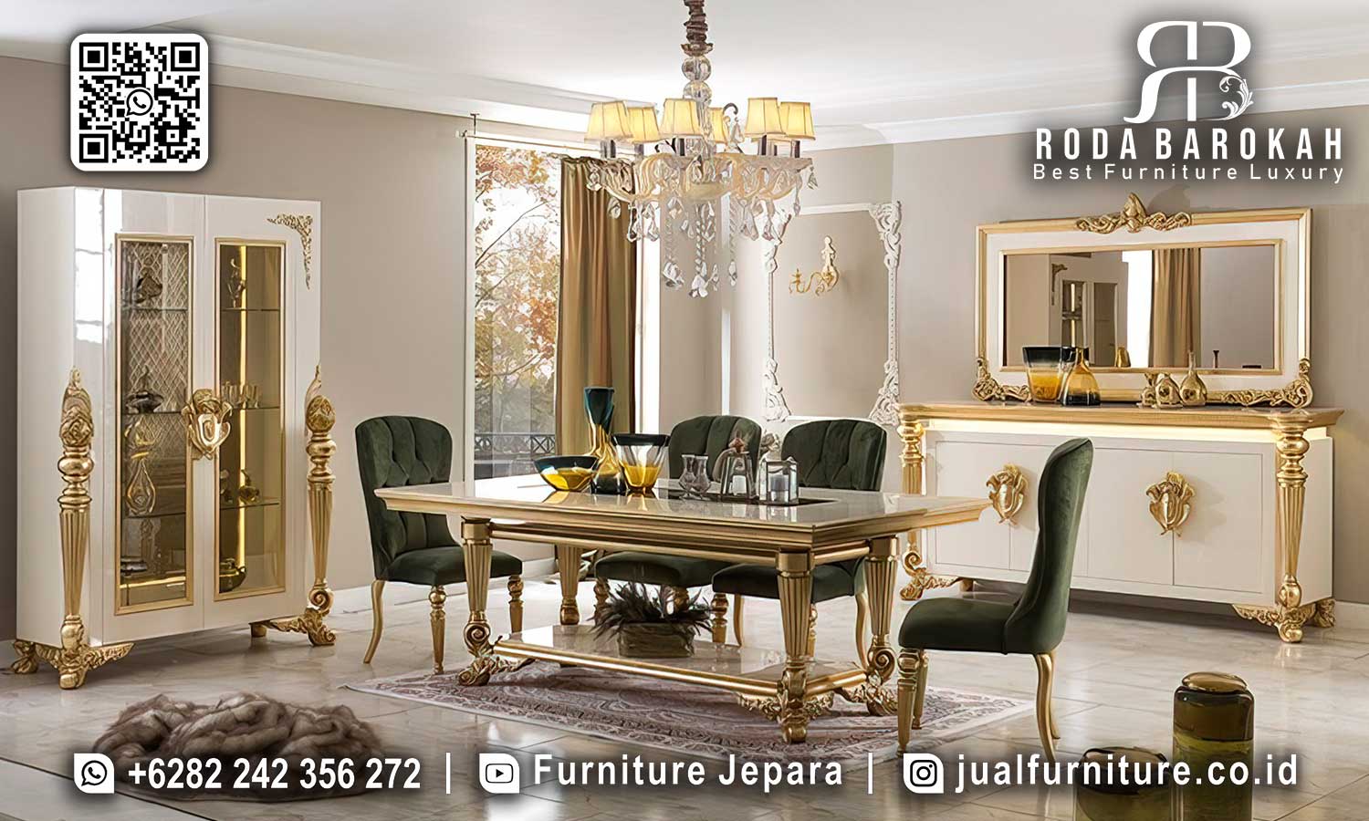 Set Meja Makan Jepara Positano Tampilan Elegan SMM-732