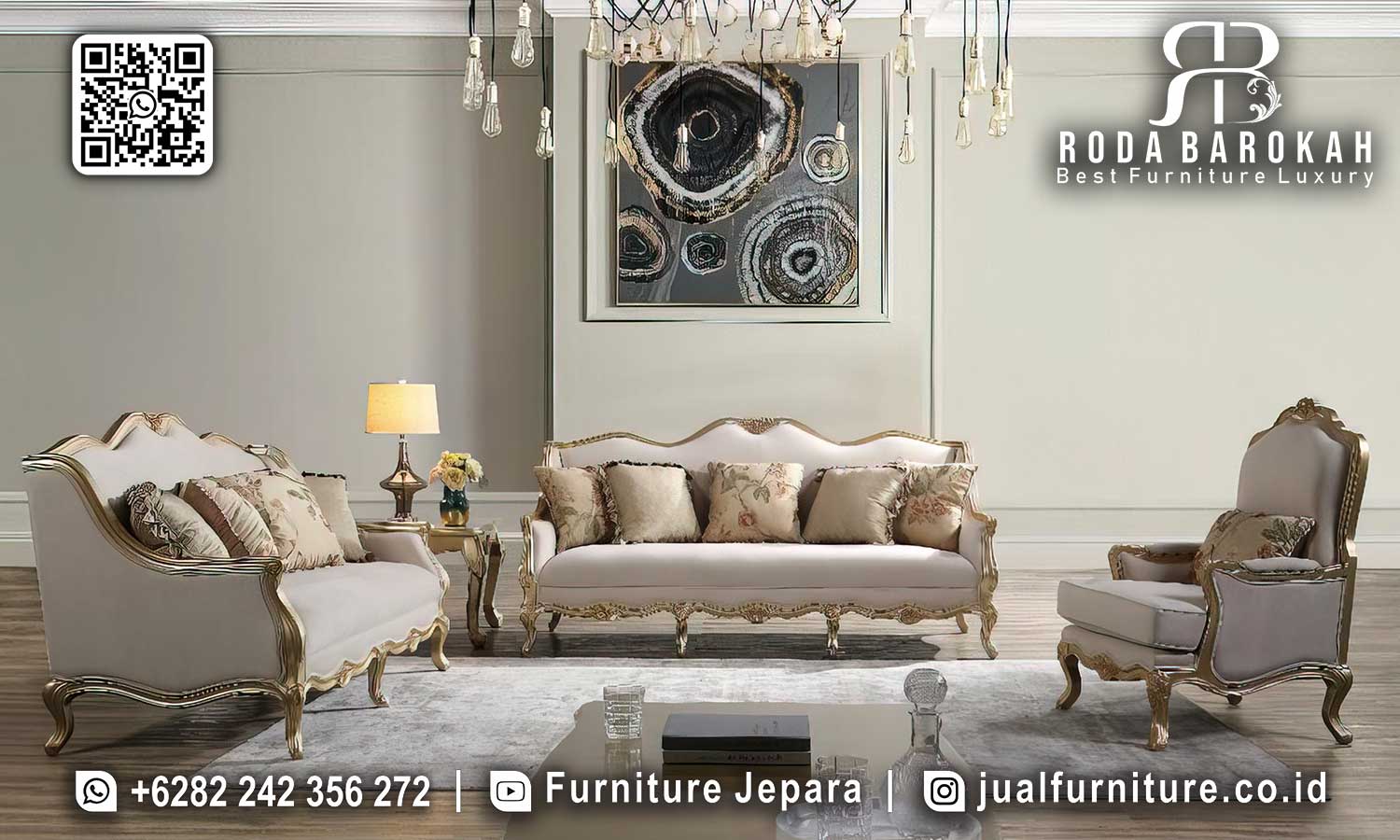 Set Sofa Tamu Mewah Versailles Desain Berkelas STM-1035