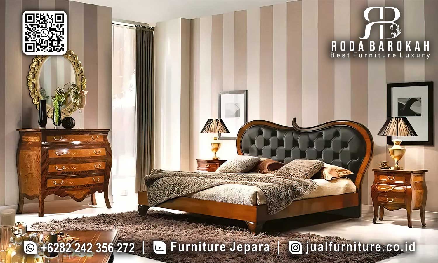 Set Tempat Tidur Mewah Castello Desain Berkelas STT-592