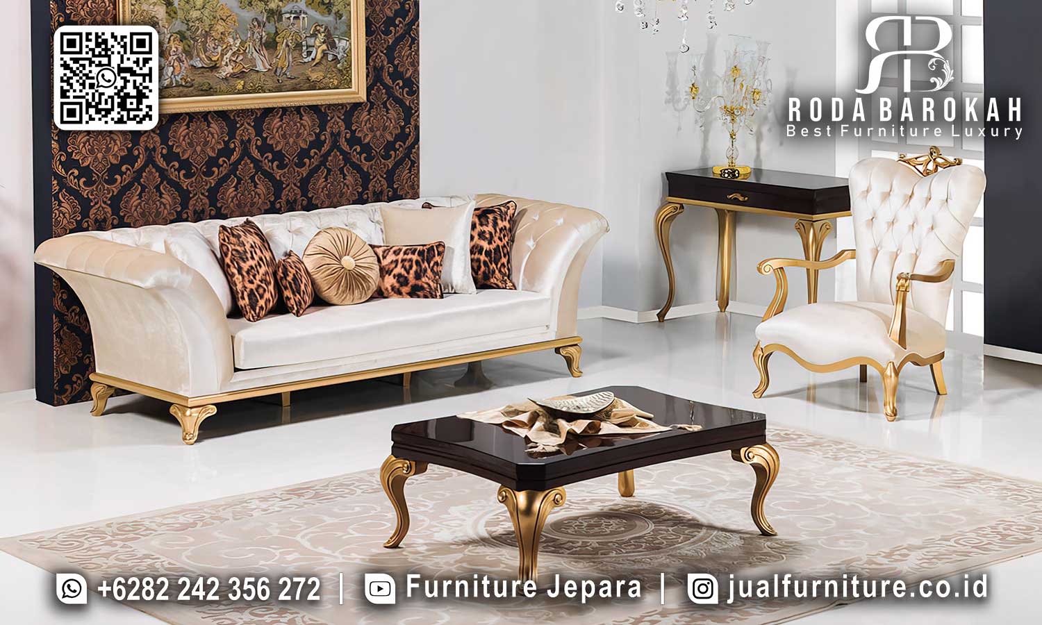 Sofa Tamu Gold Modern Imperiale Produk Bergaransi STM-1028