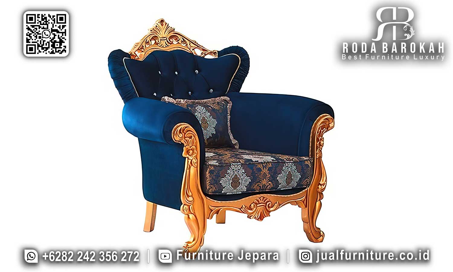 Sofa Tamu Mewah Gold Verona Handmade Jepara STM-993