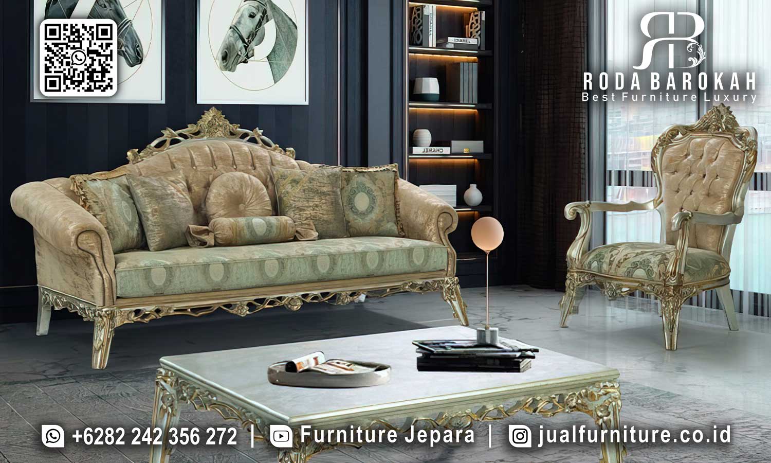 Sofa Tamu Mewah Ukir Tudor Nuansa Timeless STM-1019