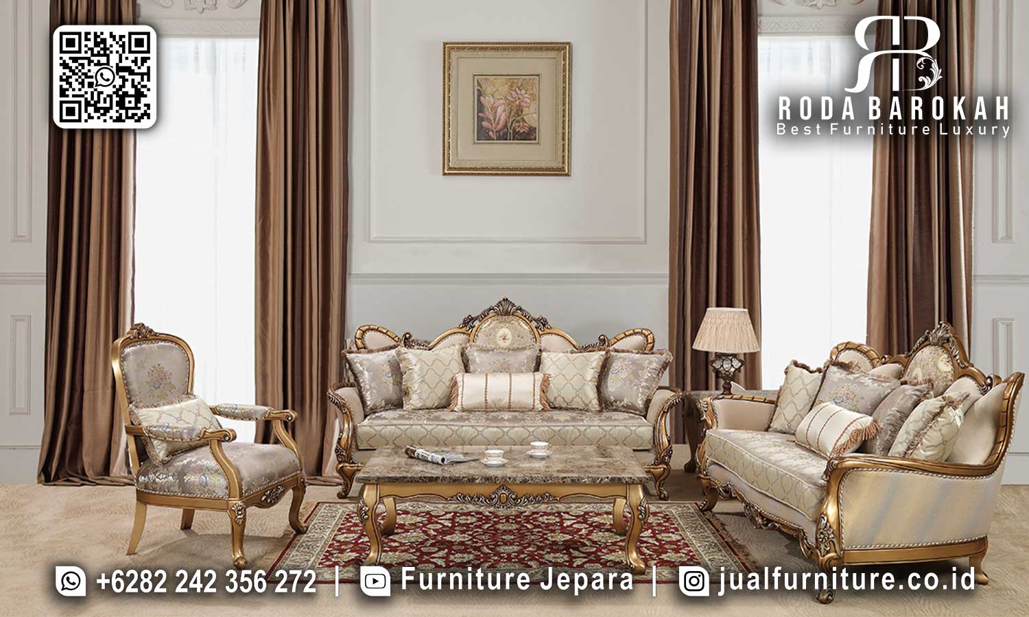 Sofa Tamu Mewah Victoria Ukiran Detail STM-1027
